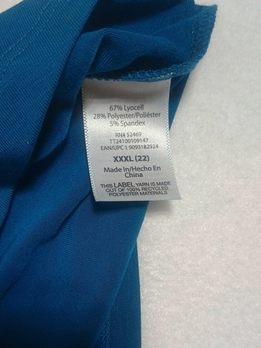 Teal Faux Tie and Fluttery Sleeve Blouse - Picture 7 of 10
